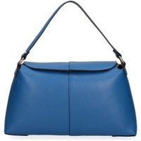 Schultertasche aus genarbtem Leder mit Umschlag
