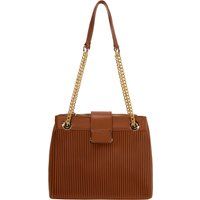 Strukturierte Schultertasche mit Plissee-Optik