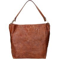 Elegante Schultertasche mit Kroko-Prägung