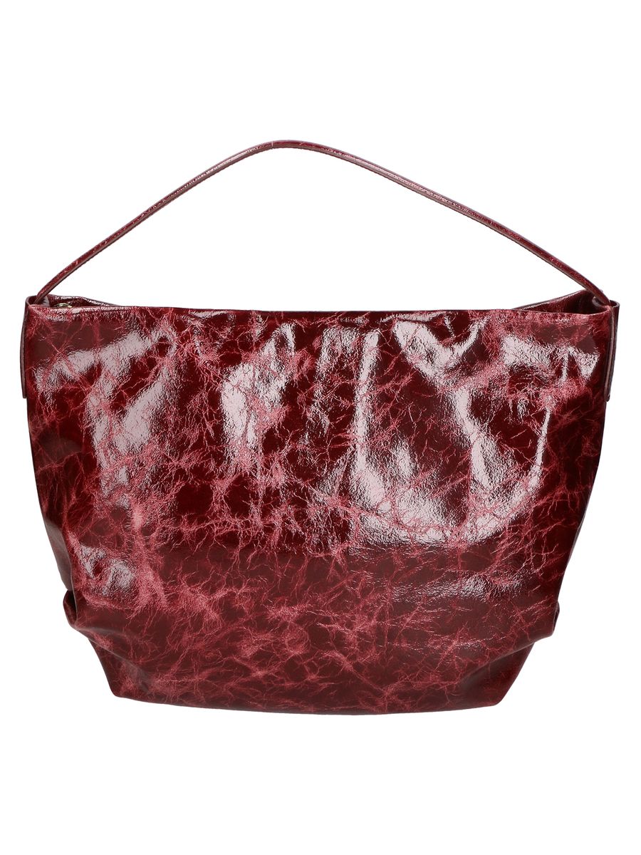 Knautschige Lackleder-Schultertasche