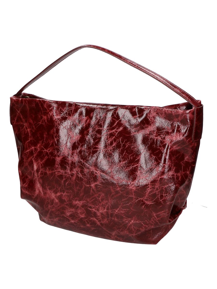 Knautschige Lackleder-Schultertasche