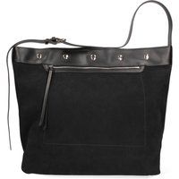 Schultertasche aus Wildleder und Glattleder