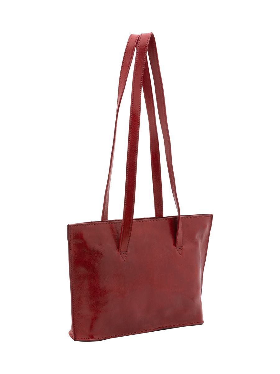 Strukturierter Shopper aus Glanzleder