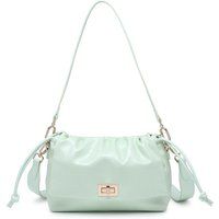 Schultertasche mit Kroko-Prägung und Raffung