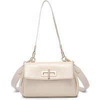 Strukturierte Schultertasche in Kroko-Optik