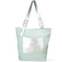 Suede-Shopper mit Metallic-Details