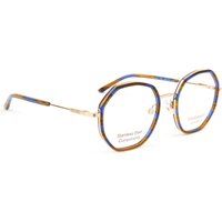 Achteckige Brille in Schildpatt und Blau
