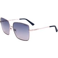 Übergroße Quadratische Metallsonnenbrille mit Farbverlauf