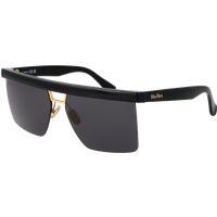 Übergroße Halbrand-Sonnenbrille im Shield-Design