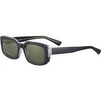 Rechteckige Polarisierte Sonnenbrille mit Transparenten Akzenten