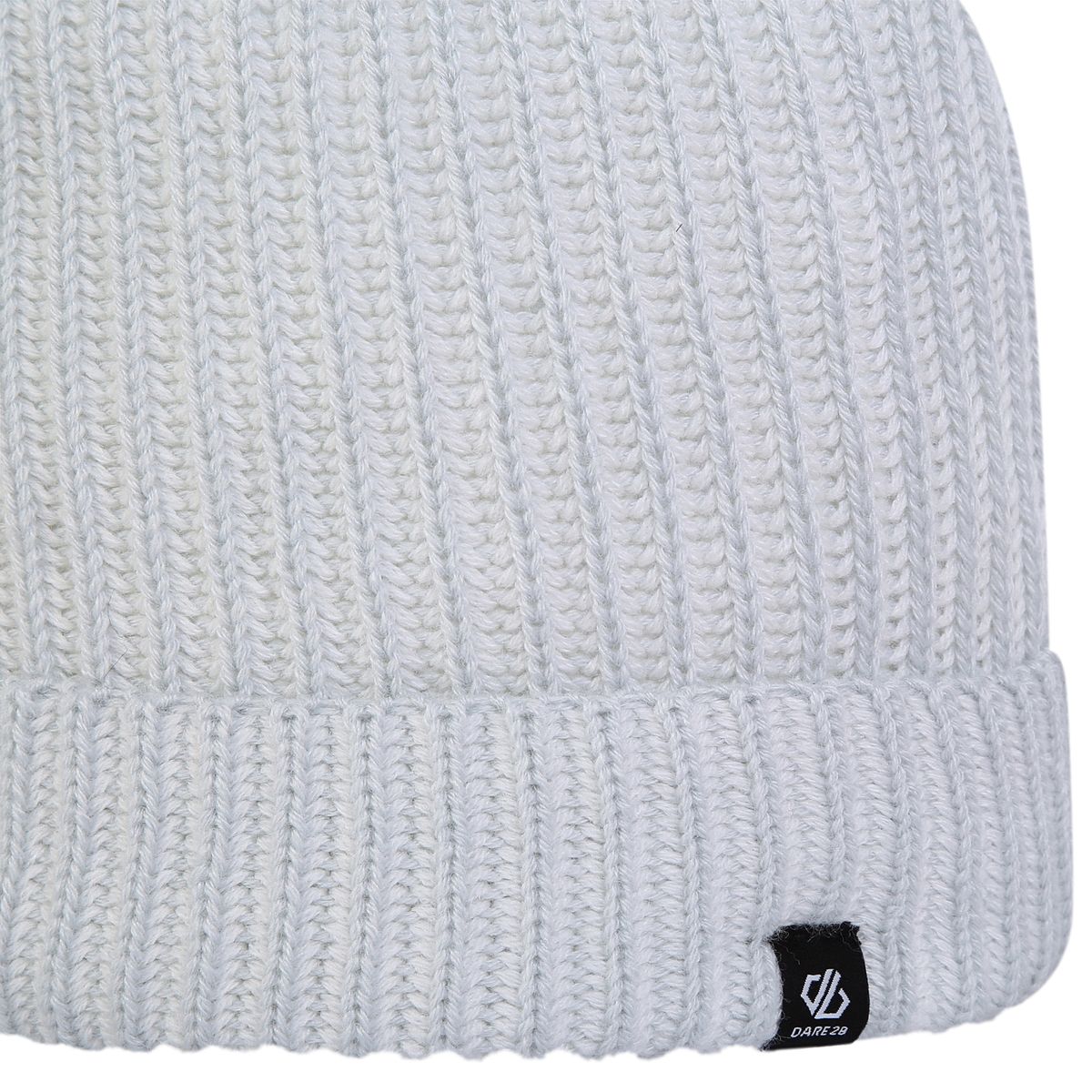 Gerippte Strickmütze mit Bommel