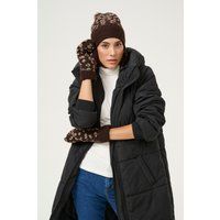Beanie mit Tierprint und Rippbündchen