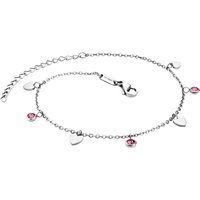 Fußkette mit Herzen und Zirkonia