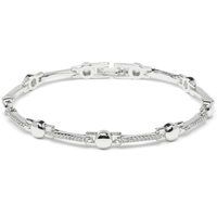 Funkelndes rhodiniertes Armband mit Zirkonia