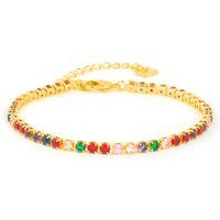 Mehrfarbiges Zirkonia-Armband mit Gold-Finish