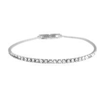 Glänzendes rhodiniertes Zirkonia-Armband