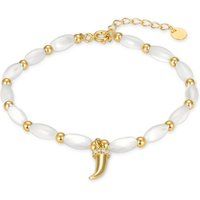 Armband mit Perlmutt und Horn-Anhänger