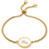 Initialen-Armband mit weißem Perlmutt