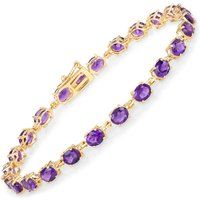 Elegantes Amethyst-Tennisarmband im Ovalschliff