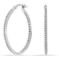 Zirkonia-Pavé Creolen aus Sterlingsilber