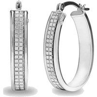 Elegante geometrische Pavé-Creolen