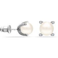 Serene Perlen- und Zirkonia-Ohrstecker