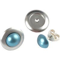 Zeitgenössische runde Metallic-Ohrstecker