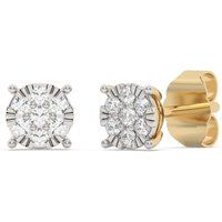 Brillante Cluster-Diamantohrstecker aus Gold