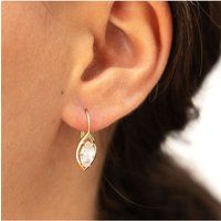 Elegante Tropfenohrhänger mit Navette-Zirkonia