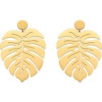 Vergoldete Monstera-Blatt Ohrringe