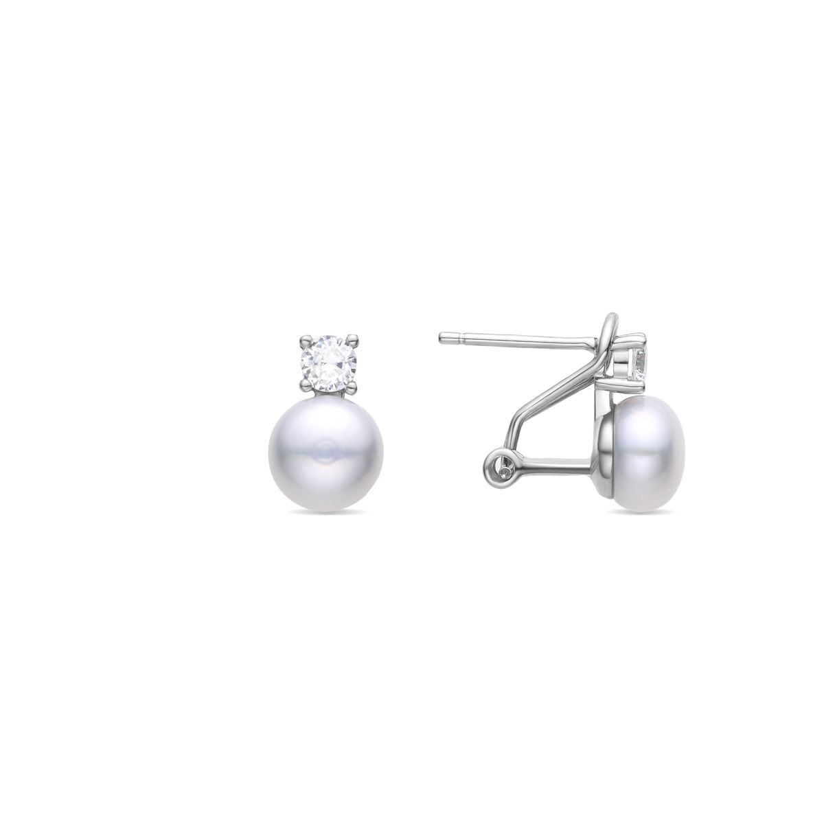 Ohrstecker mit Perle und Zirkonia