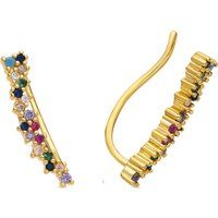 Vergoldete Ear Climber mit bunten Zirkonia