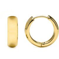 Elegante Polierte Goldene Huggie Creolen