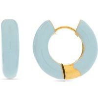 Minimalistische blaue Lack-Creolen
