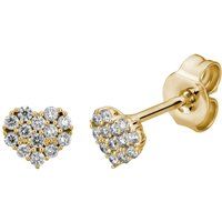Herz-Ohrstecker mit Diamant-Pavé