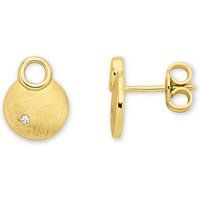 Mattierte Gold-Ohrstecker mit Brillant