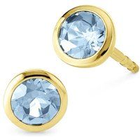 Ohrstecker mit Blautopas in Zargenfassung