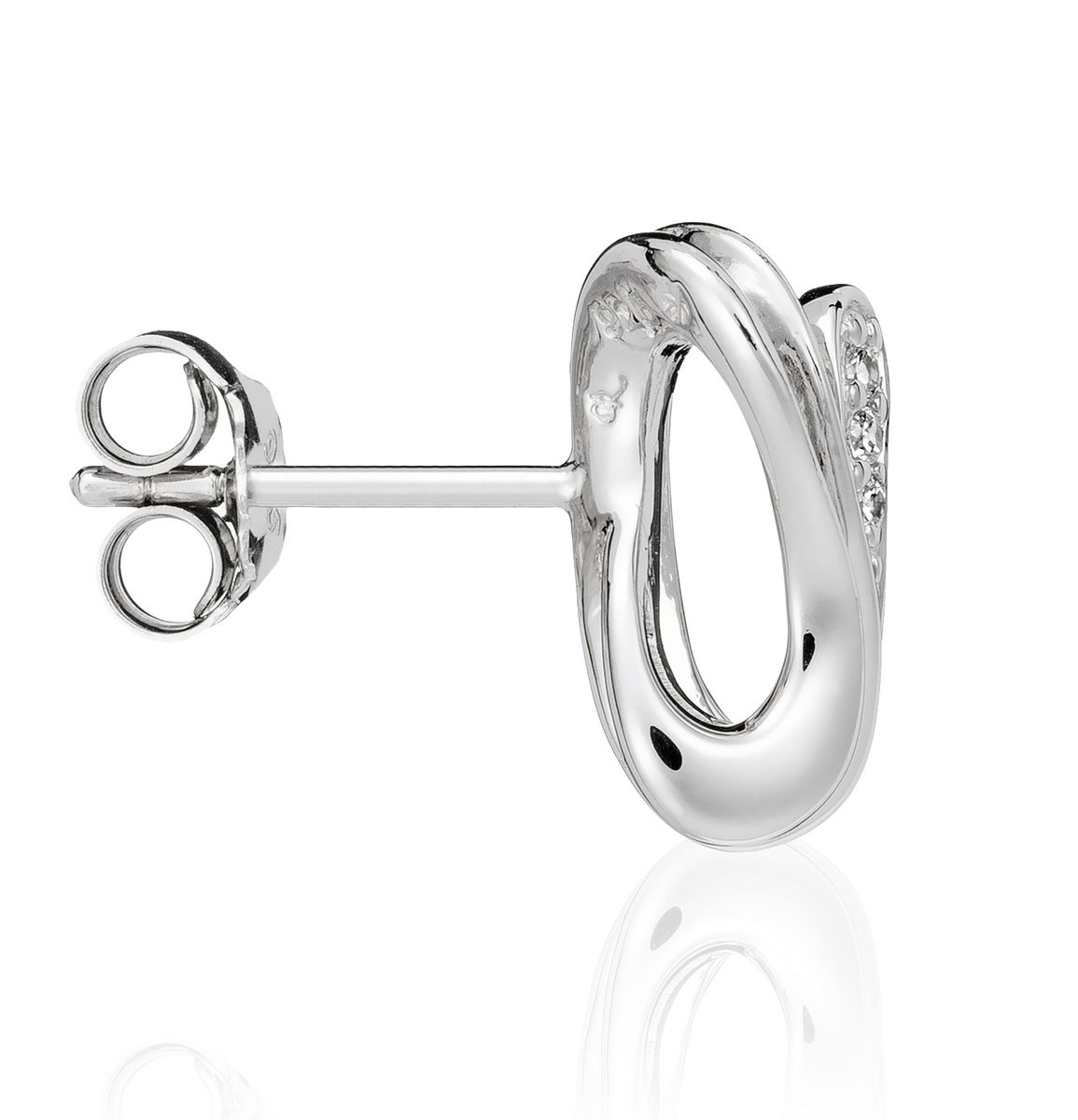 Elegante Gedrehte Silberohrstecker