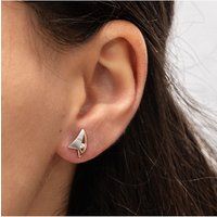 Elegante geometrische Bicolor-Ohrstecker