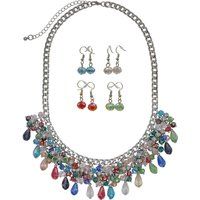 Buntes Statement-Schmuckset mit Glassteinen