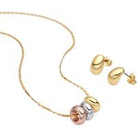Dreifarbiges Ringanhänger Schmuck-Set