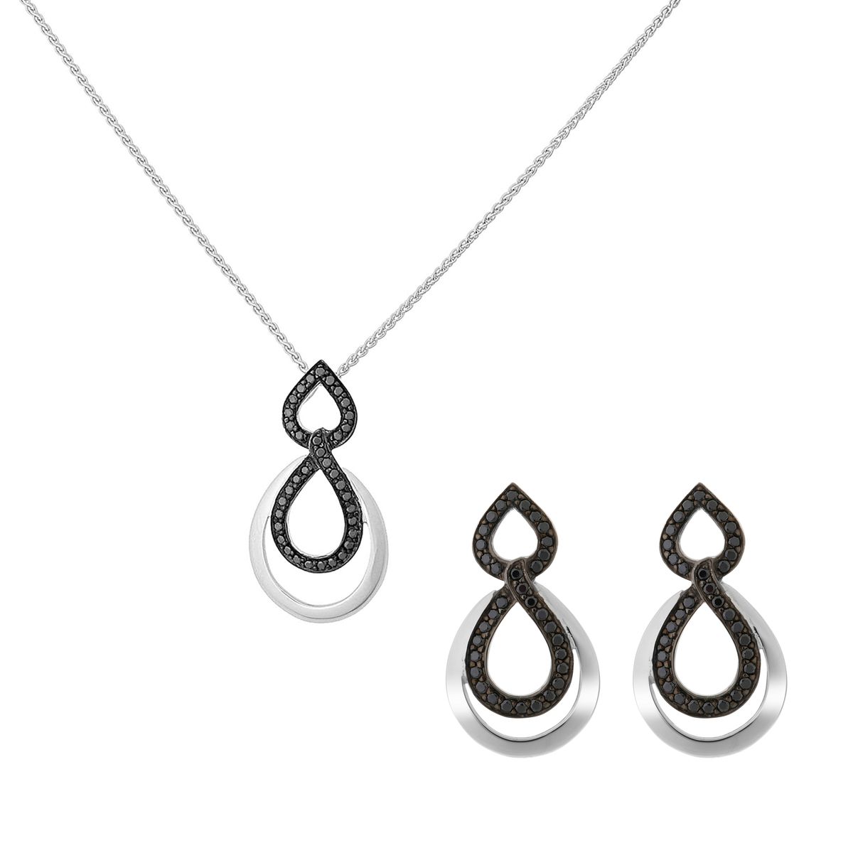Elegantes Unendlichkeits-Tropfen-Schmuckset