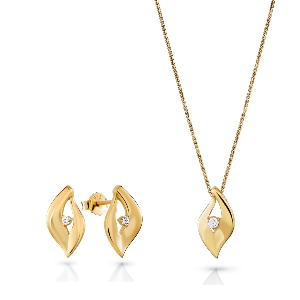 Elegantes Schmuckset in Flammenform