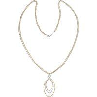 Dreifarbige Kette mit ovalem Anhänger