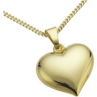 Goldkette mit gewölbtem Herzanhänger