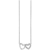 Silbercollier mit verschlungenen Herzen
