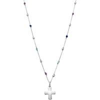 Perlen-Halskette mit Silberkreuz