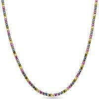 Goldene Halskette mit bunten Zirkonia