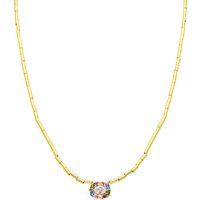 Elegante Röhrenhalskette mit bunten Zirkonia