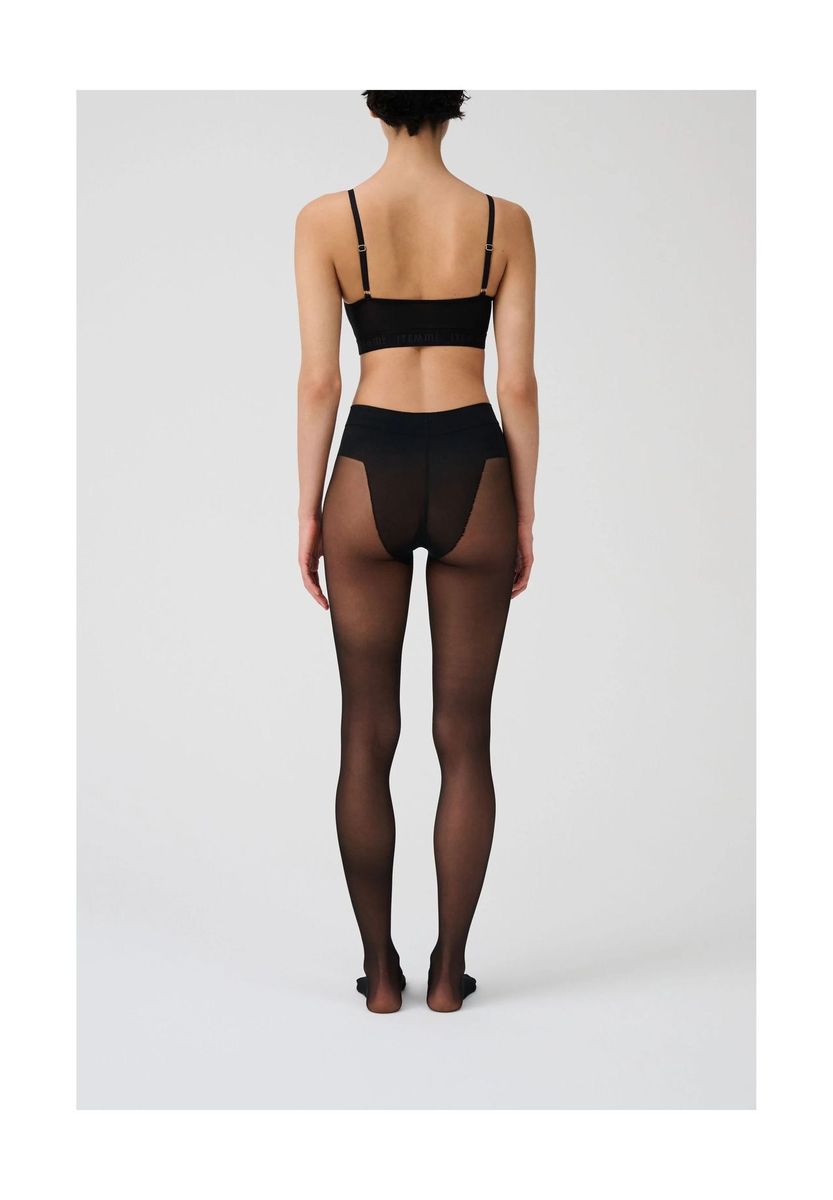 Schwarze, transparente 15 Denier Feinstrumpfhose